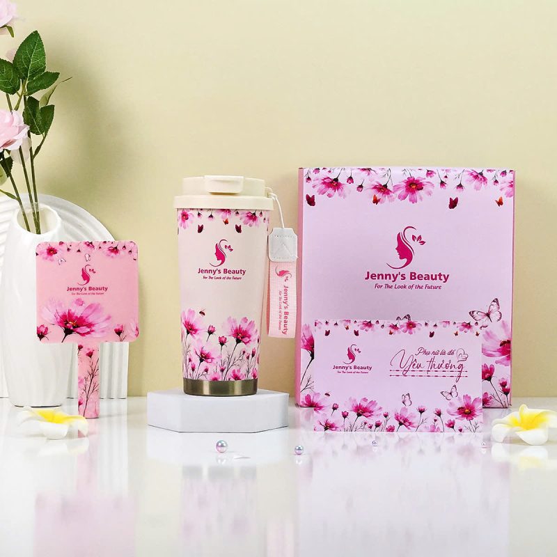 Trang Chủ Bộ Quà 20/10 Cho Nhân Viên – Ly Giữ Nhiệt & Gương Cầm Tay In Logo-ECO52